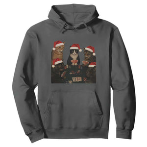 Poker Cats Christmas Meme Shirt Hoodie Funny Gambling Cat TS14 Dark Heather Print Your Wear
