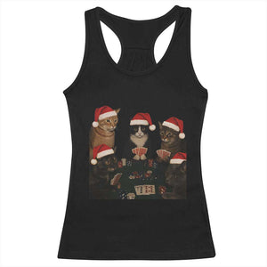 Poker Cats Christmas Meme Shirt Racerback Tank Top Funny Gambling Cat - Print Your Wear