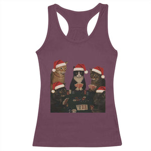 Poker Cats Christmas Meme Shirt Racerback Tank Top Funny Gambling Cat TS14 Maroon Print Your Wear