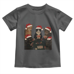 Poker Cats Christmas Meme Shirt Toddler T Shirt Funny Gambling Cat TS14 Dark Heather Print Your Wear
