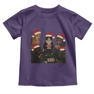 Poker Cats Christmas Meme Shirt Toddler T Shirt Funny Gambling Cat TS14 Purple Print Your Wear