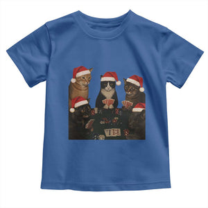 Poker Cats Christmas Meme Shirt Toddler T Shirt Funny Gambling Cat TS14 Royal Blue Print Your Wear