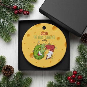 The Year I Survived 67 Six Seven Christmas Meme Ceramic Ornament TS14 1pc Yellow Cheese Print Your Wear