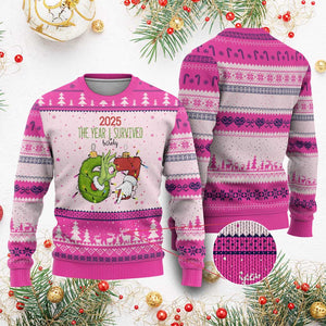 The Year I Survived 67 Six Seven Christmas Meme Ugly Christmas Sweater TS14 Hot Pink Print Your Wear