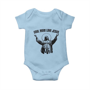 Christian Mom Faith Baby Onesie Cool Mom Love Jesus TS14 Light Blue Print Your Wear