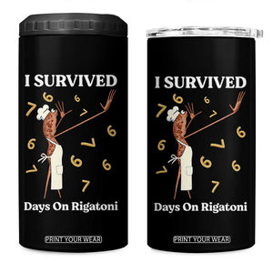 Marcus The Worm Meme 4 in 1 Can Cooler Tumbler I Survived 67 Days On Rigatoni TS14 One Size: 16 oz Black Print Your Wear