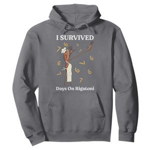 Marcus The Worm Meme Hoodie I Survived 67 Days On Rigatoni TS14 Charcoal Print Your Wear