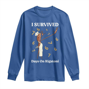 Marcus The Worm Meme Long Sleeve Shirt I Survived 67 Days On Rigatoni TS14 Royal Blue Print Your Wear