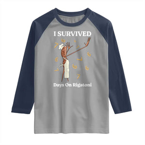 Marcus The Worm Meme Raglan Shirt I Survived 67 Days On Rigatoni TS14 Sport Gray Navy Print Your Wear