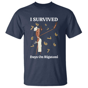 Marcus The Worm Meme T Shirt I Survived 67 Days On Rigatoni TS14 Navy Print Your Wear