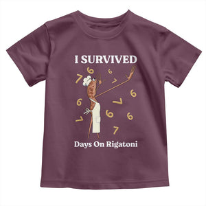 Marcus The Worm Meme Toddler T Shirt I Survived 67 Days On Rigatoni TS14 Maroon Print Your Wear
