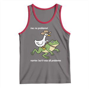 Cowboy Goose Meme Tank Top Funny Frog Me No Problemo Narrator TS14 Deep Heather Red Print Your Wear