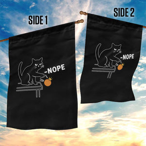 No Kings Protest Garden Flag Funny Cat Kicking Crown TS14 Print Your Wear