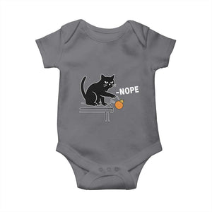 No Kings Protest Baby Onesie Funny Cat Kicking Crown TS14 Charcoal Print Your Wear