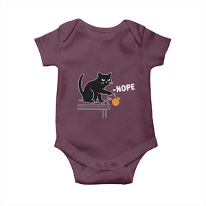 No Kings Protest Baby Onesie Funny Cat Kicking Crown TS14 Maroon Print Your Wear