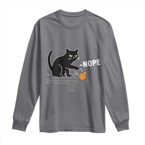 No Kings Protest Long Sleeve Shirt Funny Cat Kicking Crown TS14 Charcoal Print Your Wear