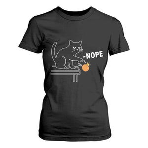 No Kings Protest T Shirt For Women Funny Cat Kicking Crown TS14 Black Print Your Wear