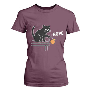 No Kings Protest T Shirt For Women Funny Cat Kicking Crown TS14 Maroon Print Your Wear