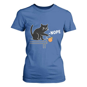 No Kings Protest T Shirt For Women Funny Cat Kicking Crown TS14 Royal Blue Print Your Wear