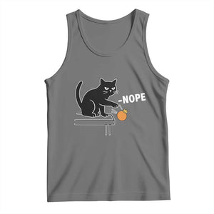 No Kings Protest Tank Top Funny Cat Kicking Crown TS14 Black Heather Print Your Wear