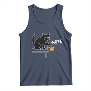 No Kings Protest Tank Top Funny Cat Kicking Crown TS14 Navy Print Your Wear