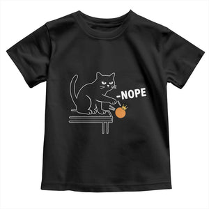 No Kings Protest Toddler T Shirt Funny Cat Kicking Crown TS14 Black Print Your Wear