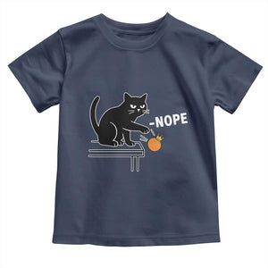 No Kings Protest Toddler T Shirt Funny Cat Kicking Crown TS14 Navy Print Your Wear