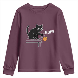 No Kings Protest Youth Sweatshirt Funny Cat Kicking Crown TS14 Maroon Print Your Wear
