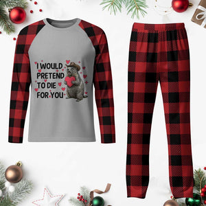 Funny Groundhog Valentines Plaid Pajama Set I Would Pretend To Die For You TS14 Buffalo Plaid Print Your Wear