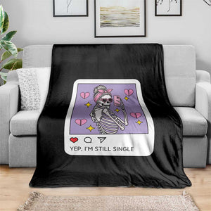 Anti Valentine Throw Blanket Funny Skeleton Selfie Meme TS14 Print Your Wear