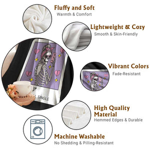 Anti Valentine Throw Blanket Funny Skeleton Selfie Meme TS14 Print Your Wear