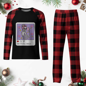Anti Valentine Plaid Pajama Set Funny Skeleton Selfie Meme TS14 Buffalo Plaid Print Your Wear