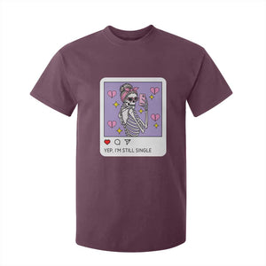 Anti Valentine T Shirt For Kid Funny Skeleton Selfie Meme TS14 Maroon Print Your Wear