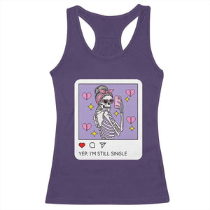 Anti Valentine Racerback Tank Top Funny Skeleton Selfie Meme TS14 Purple Print Your Wear