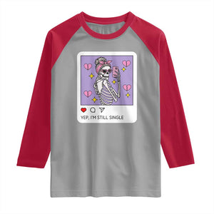 Anti Valentine Raglan Shirt Funny Skeleton Selfie Meme TS14 Sport Gray Red Print Your Wear