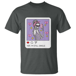 Anti Valentine T Shirt Funny Skeleton Selfie Meme TS14 Dark Heather Print Your Wear