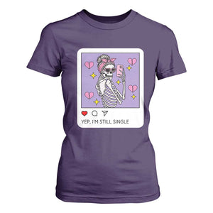 Anti Valentine T Shirt For Women Funny Skeleton Selfie Meme TS14 Purple Print Your Wear