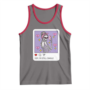 Anti Valentine Tank Top Funny Skeleton Selfie Meme TS14 Deep Heather Red Print Your Wear
