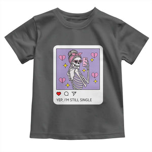 Anti Valentine Toddler T Shirt Funny Skeleton Selfie Meme TS14 Dark Heather Print Your Wear