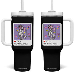 Anti Valentine Tumbler With Handle Funny Skeleton Selfie Meme TS14 One Size: 40 oz Black Print Your Wear