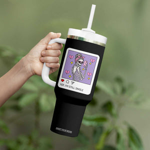 Anti Valentine Tumbler With Handle Funny Skeleton Selfie Meme TS14 Print Your Wear