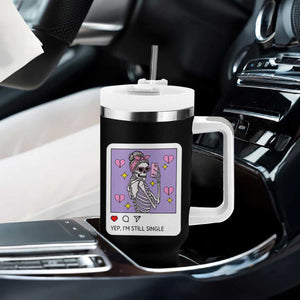 Anti Valentine Tumbler With Handle Funny Skeleton Selfie Meme TS14 Print Your Wear