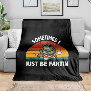 Funny Frog Meme Throw Blanket Sometimes I Just Be Fartin TS14 Print Your Wear