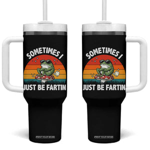 Funny Frog Meme Tumbler With Handle Sometimes I Just Be Fartin TS14 One Size: 40 oz Black Print Your Wear