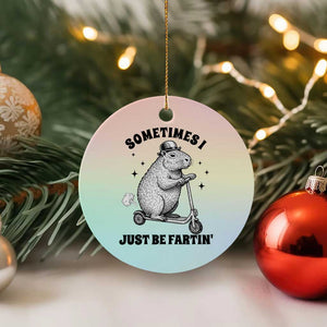 Funny Groundhog Scooter Ceramic Ornament Sometimes I Just Be Fartin TS14 1pc Pastel Print Your Wear