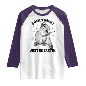 Funny Groundhog Scooter Raglan Shirt Sometimes I Just Be Fartin TS14 White Purple Print Your Wear
