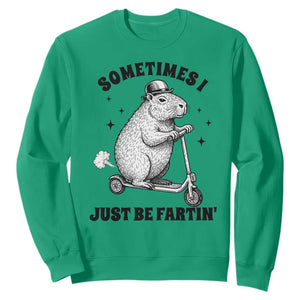 Funny Groundhog Scooter Sweatshirt Sometimes I Just Be Fartin TS14 Irish Green Print Your Wear