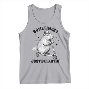 Funny Groundhog Scooter Tank Top Sometimes I Just Be Fartin TS14 Athletic Heather Print Your Wear