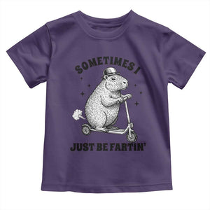 Funny Groundhog Scooter Toddler T Shirt Sometimes I Just Be Fartin TS14 Purple Print Your Wear