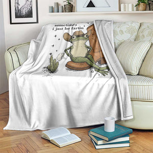 Funny Cowboy Frog Throw Blanket Sometimes I Just Be Fartin TS14 Print Your Wear